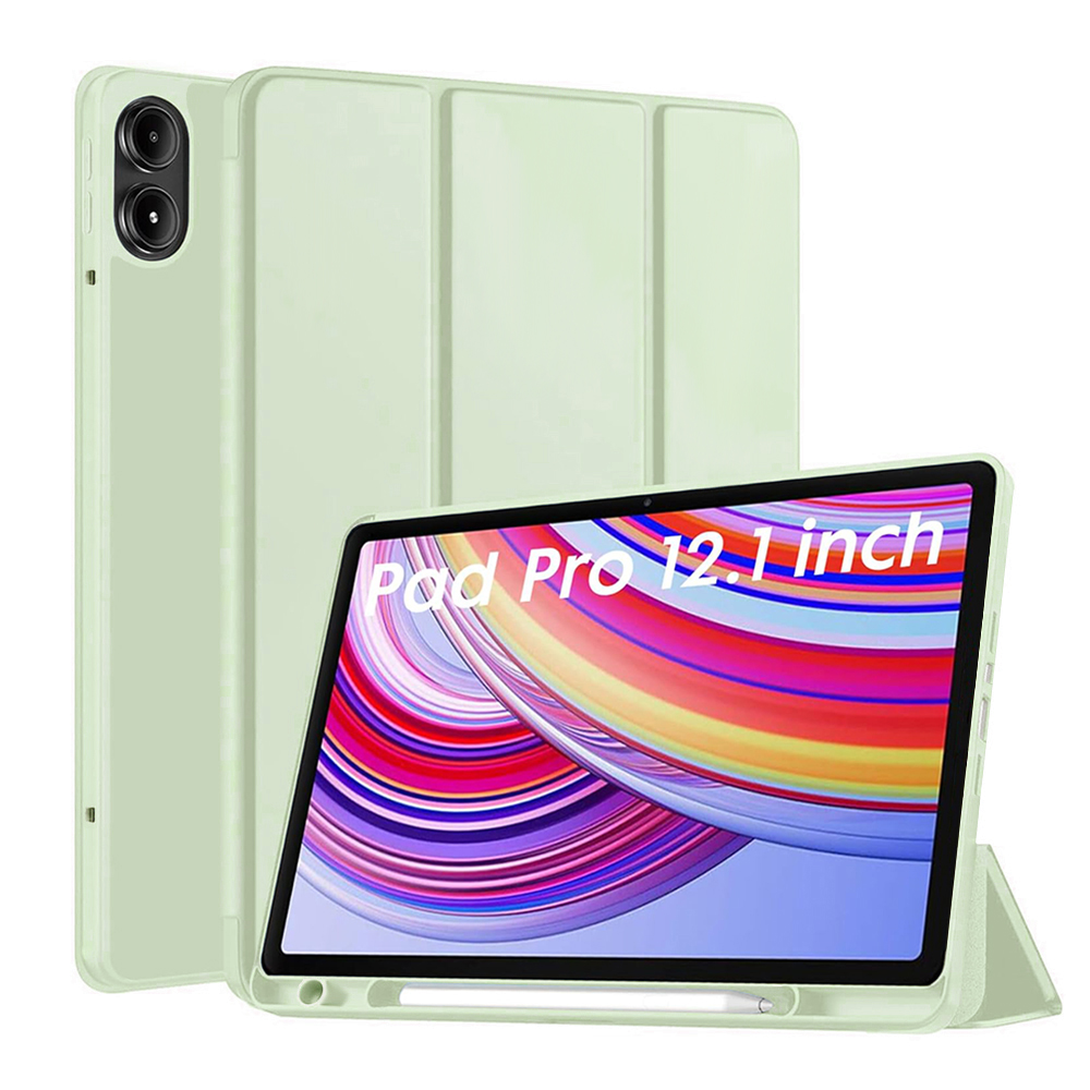 Techsuit Flex Trifold (s držiakom na pero) obal pre - Xiaomi Redmi Pad Pro / Poco Pad - Matcha zelená KF2331127