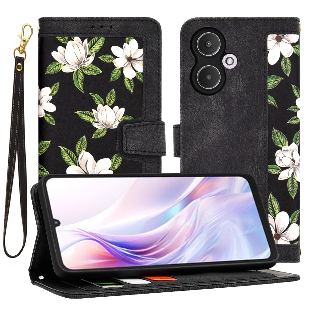 Techsuit FlipCraft otvárací obal pre - Xiaomi Redmi 13C 5G / Poco M6 - Kvety úsvitu KF2335268