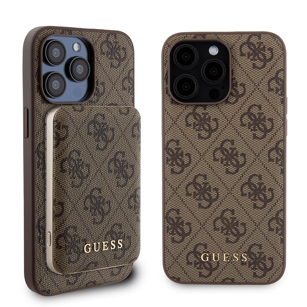 Guess Hardcase Powerbank MagSafe (GUBPM5P15X4GEMGW) puzdro pre - iPhone 15 Pro Max - Hnedá KF2340485