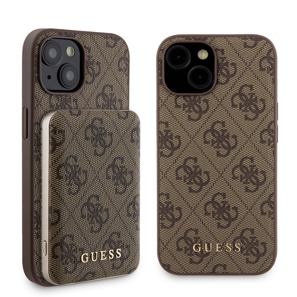 Guess Hardcase Powerbank MagSafe (GUBPM5P15S4GEMGW) puzdro pre - iPhone 15 - Hnedá KF2340482