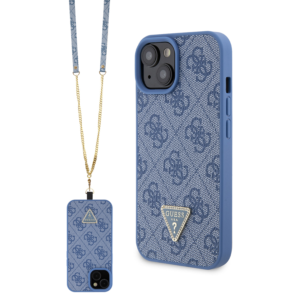 Guess Crossbody 4G Metal Logo (GUHCP15SP4TDSCPB) puzdro pre - iPhone 15 / iPhone 14 / iPhone 13 - Modrá KF2340147
