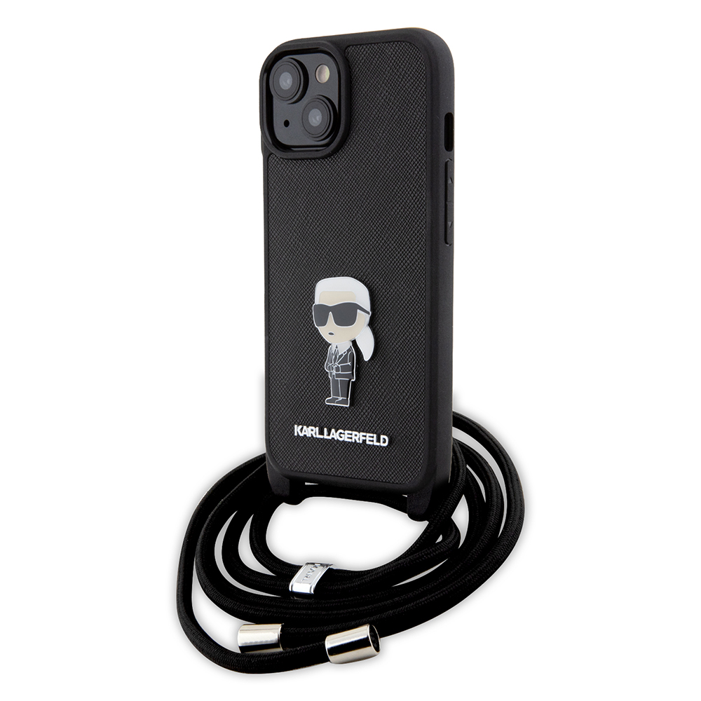 Karl Lagerfeld obal Crossbody Saffiano (KLHCP15SSASKNPSK) - iPhone 15 / iPhone 14 / iPhone 13 - Monogram Kovový Pin Karl KF2339628