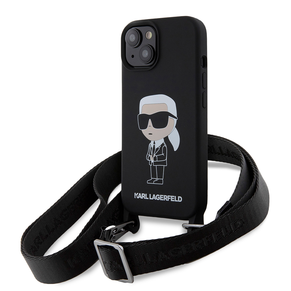 Karl Lagerfeld silikónový obal Crossbody (KLHCP15SSCBSKNK) - iPhone 15 / iPhone 14 / iPhone 13 - Ikonik KF2339833