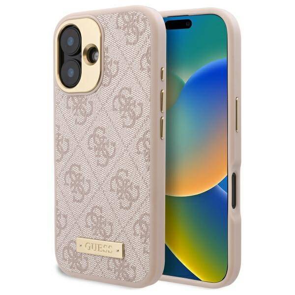 Guess pevný kryt 4G s logom a MagSafe na iPhone 16 Plus (GUHMP16MU4GPRP) - ružový KF2340425