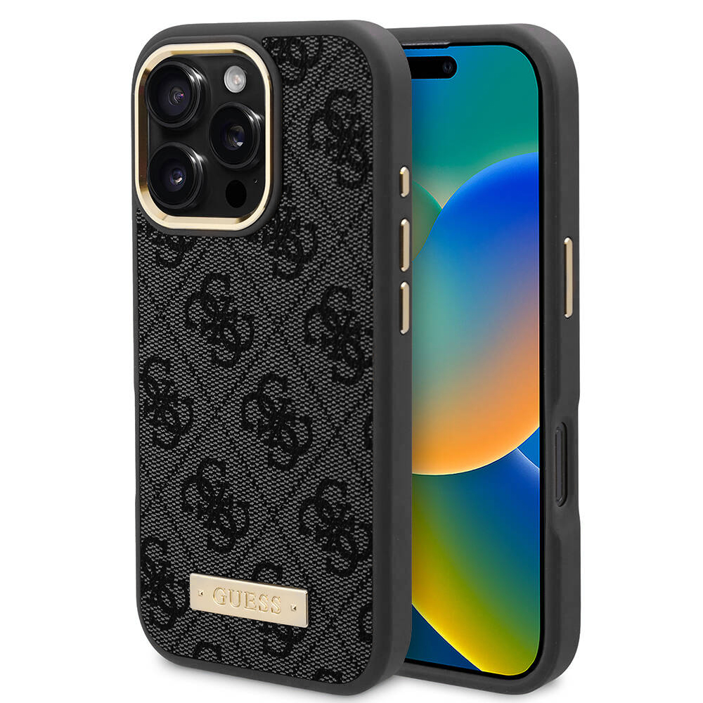 Guess pevný kryt 4G s logom a MagSafe na iPhone 16 Pro (GUHMP16LU4GPRK) - čierny KF2340419