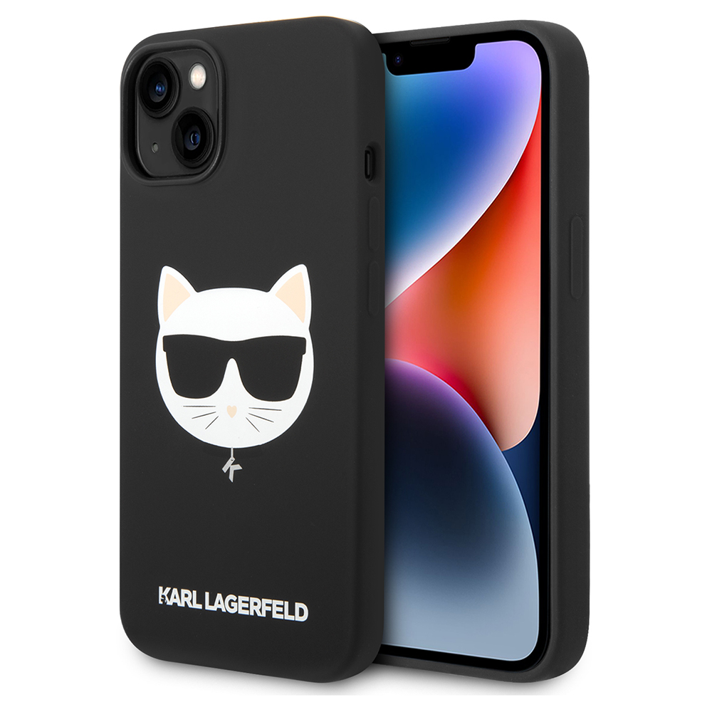 Karl Lagerfeld silikónový kryt s MagSafe na iPhone 14 Plus (KLHMP14MSLCHBK) - Choupette hlava (čierny) KF2340712