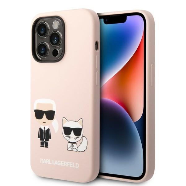 Karl Lagerfeld silikónový kryt s MagSafe na iPhone 14 Pro (KLHMP14LSSKCI) - svetloružový Karl&Choupette KF2340701