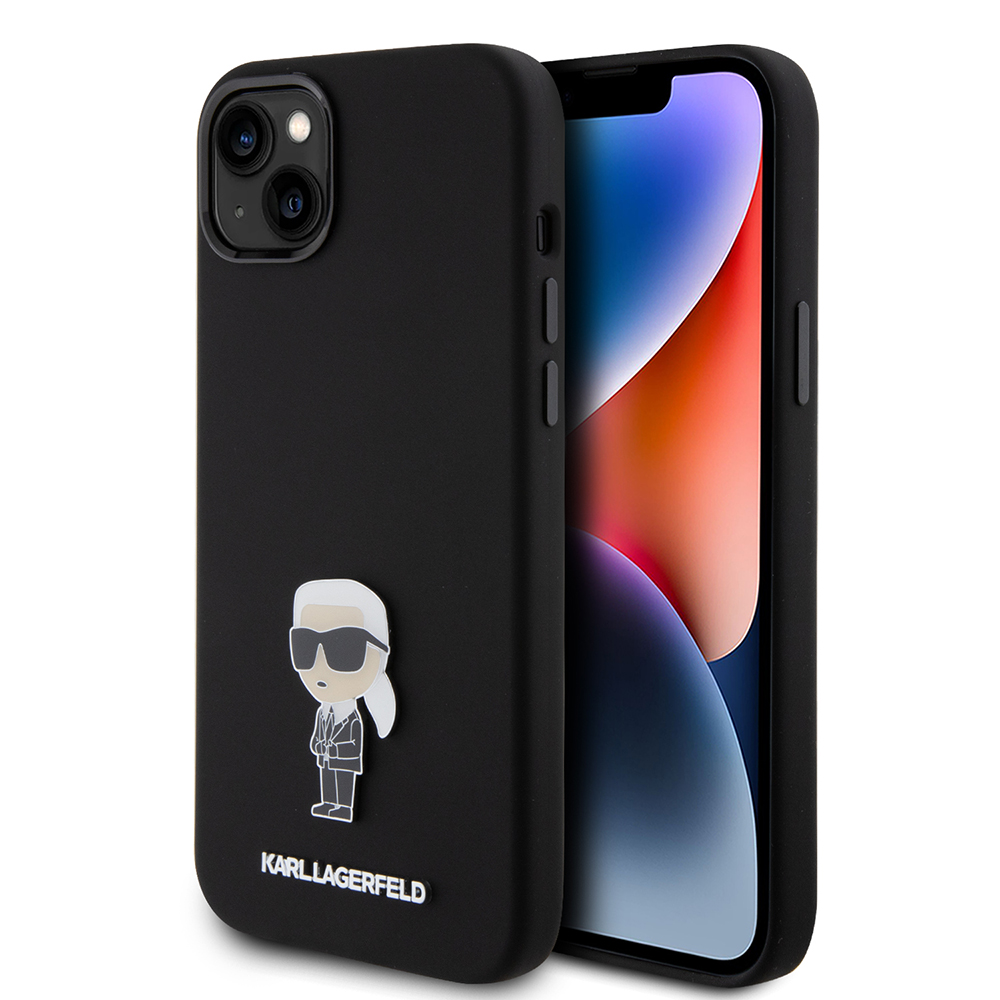 Karl Lagerfeld silikónový kryt na iPhone 15 Plus (KLHCP15MSMHKNPK) - Ikonik Metal Pin KF2339826
