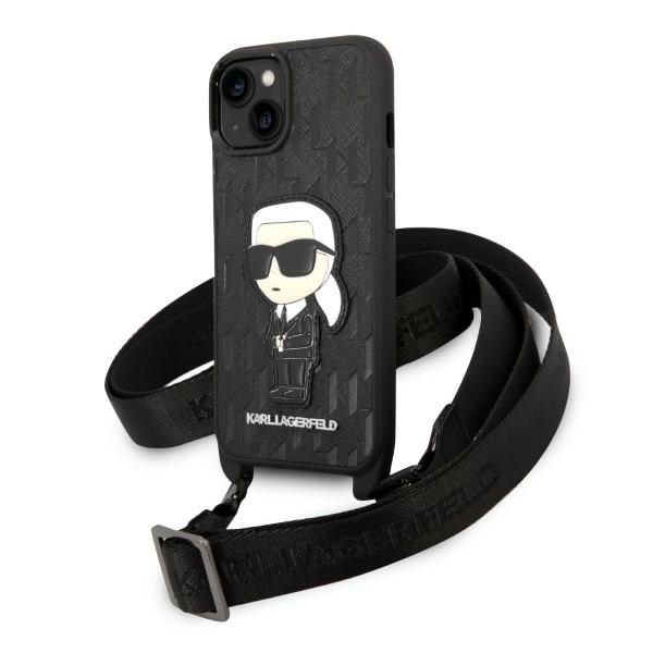 Karl Lagerfeld pevný kryt s monogramom na iPhone 14 Plus (KLHCP14MSTKMK) - Ikonik Patch KF2340417