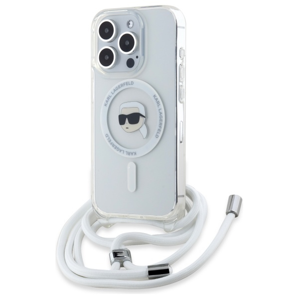 Karl Lagerfeld IML crossbody kryt s MagSafe na iPhone 16 Pro (KLHMP16LHCKHNT) - priesvitný Karl Head KF2342316