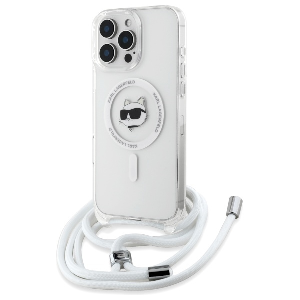 Karl Lagerfeld IML crossbody kryt s MagSafe na iPhone 16 (KLHMP16SHCCHNT) - priesvitný Choupette`s Head KF2342319
