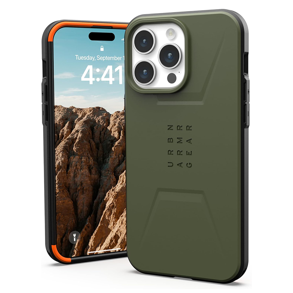 UAG Civilian MagSafe puzdro na iPhone 15 Pro - Olivová zelená KF2343055