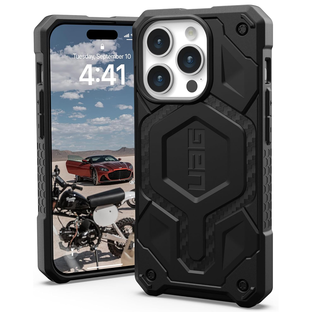 UAG Monarch Pro - extrémne odolný kryt na iPhone 15 Pro - Karbónová KF2342884