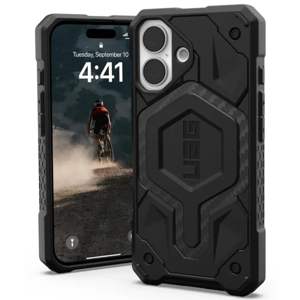 UAG Monarch - extrémne odolný kryt na iPhone 16 - Karbónová KF2342914