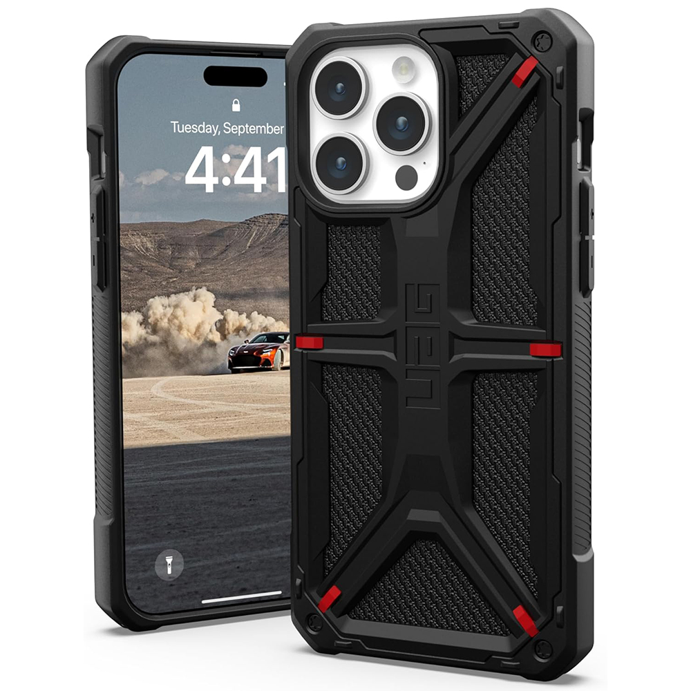 UAG Monarch - extrémne odolný kryt na iPhone 15 Pro Max - Kevlar čierna KF2342915