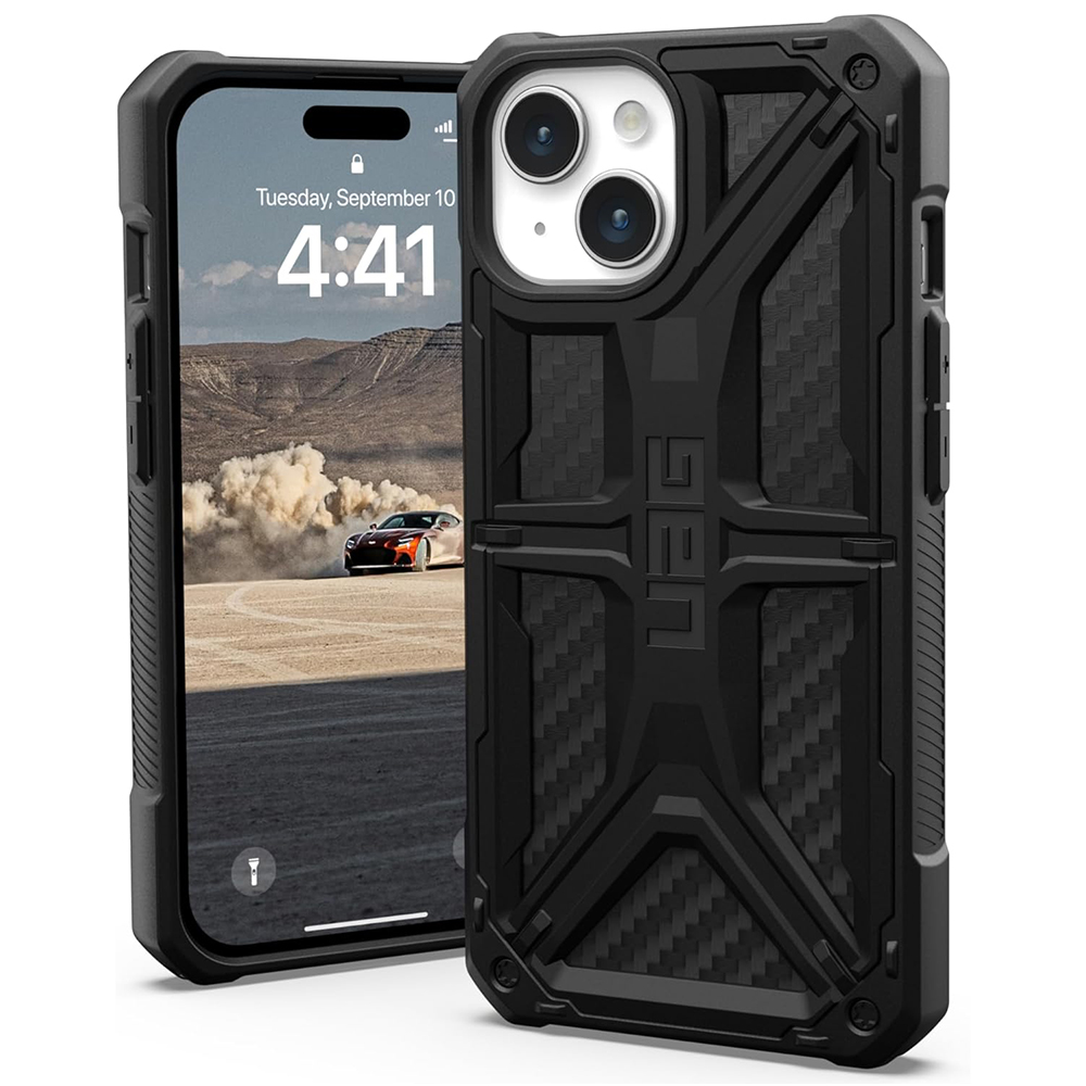 UAG Monarch - extrémne odolný kryt na iPhone 15 - Karbónová KF2342924