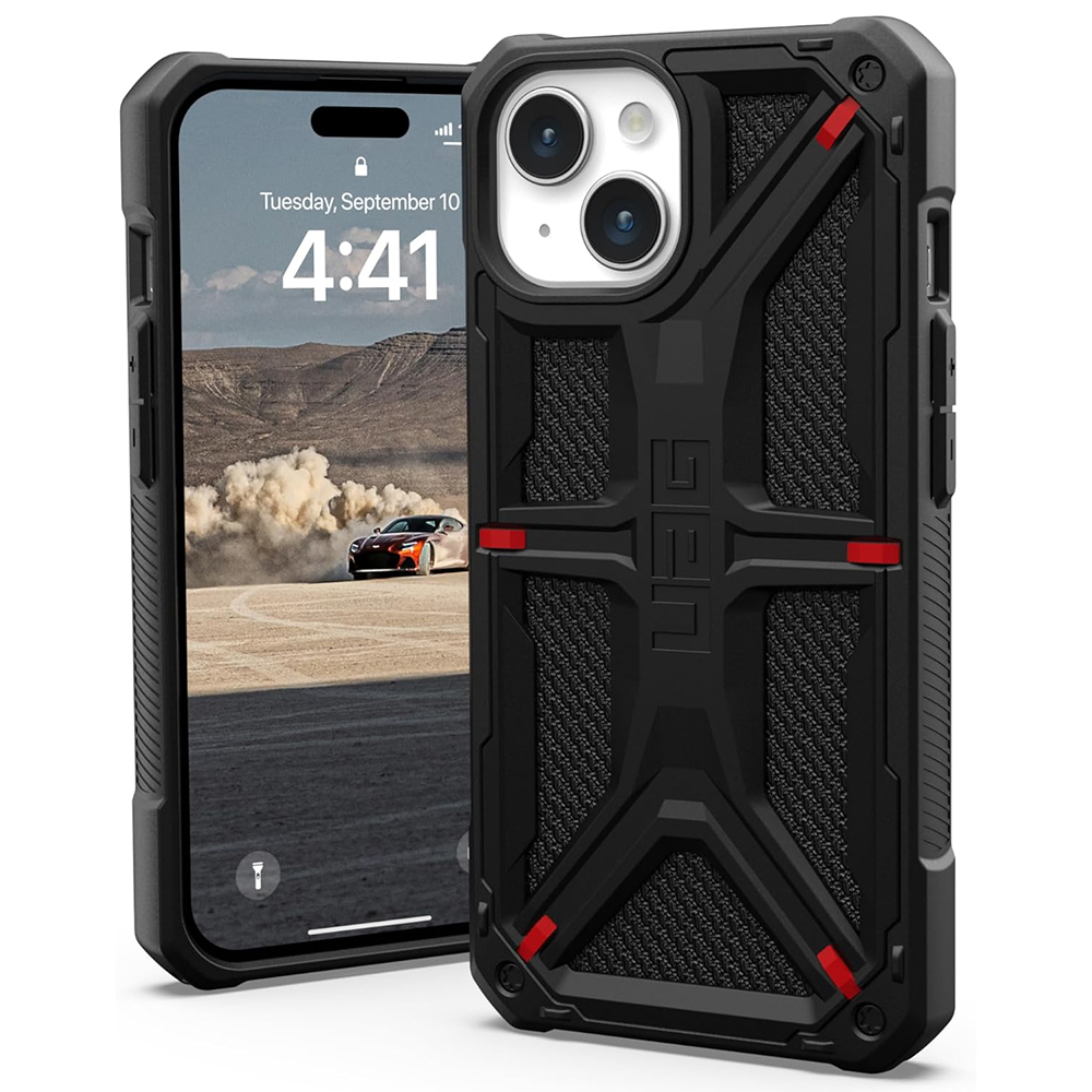 UAG Monarch - extrémne odolný kryt na iPhone 15 - Kevlar čierna KF2342923