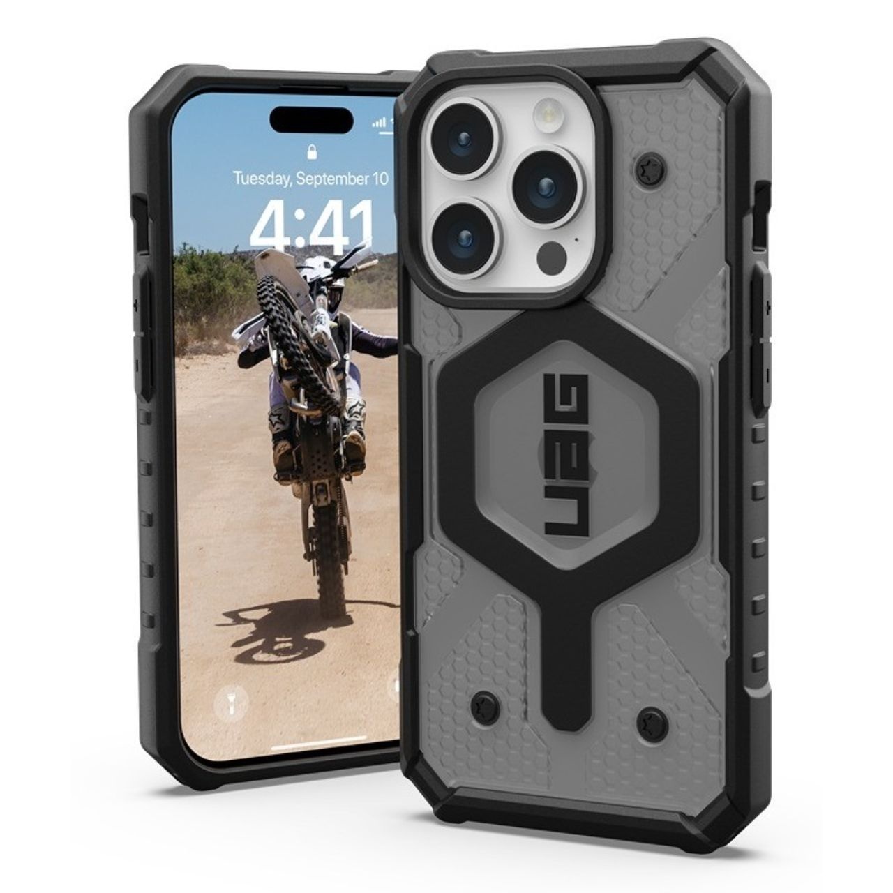 UAG Pathfinder MagSafe - extrémne odolný kryt na iPhone 15 Pro Max - Popolavá KF2343075