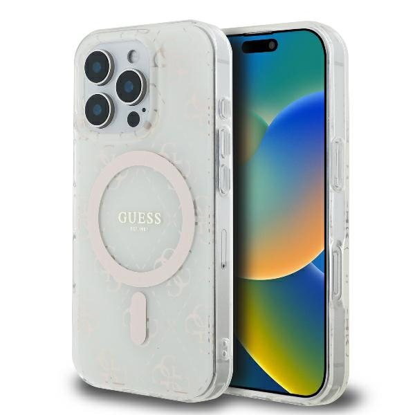 Guess IML 4G Background MagSafe kryt na iPhone 16 Pro Max (GUHMP16XH4DTEH) - biely KF2340649