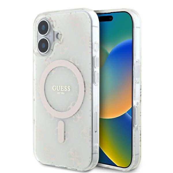 Guess IML 4G Background MagSafe kryt na iPhone 16 (GUHMP16SH4DTEH) - biely KF2340645
