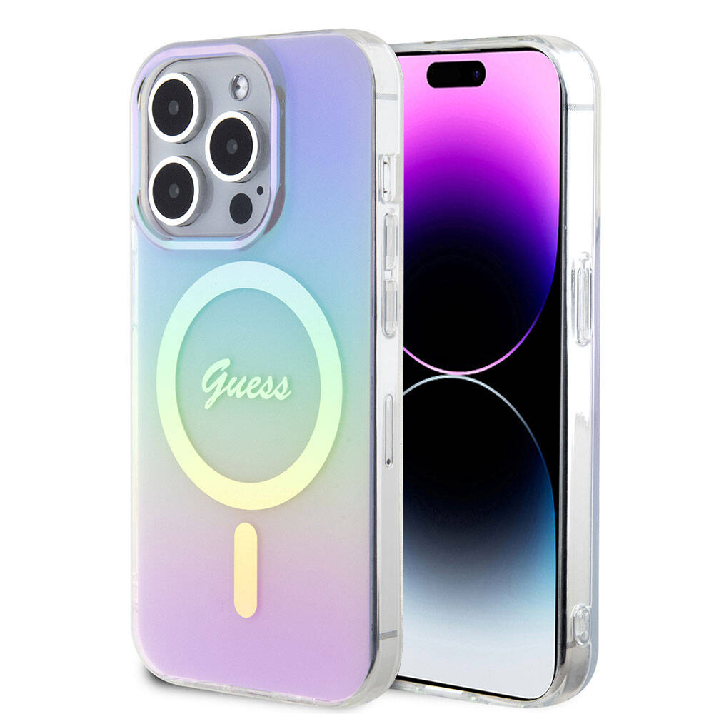 Guess IML dúhový kryt s MagSafe na iPhone 15 Pro Max (GUHMP15XHITSU) - fialový KF2340572