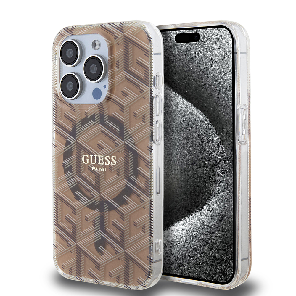 Guess IML GCube kryt s MagSafe na iPhone 15 Pro Max (GUHMP15XHGCUSTGW) - hnedý KF2340550