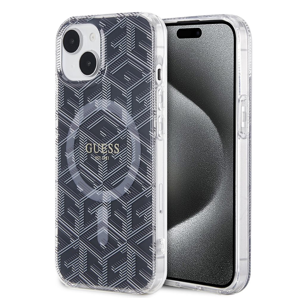 Guess IML GCube kryt s MagSafe na iPhone 15 (GUHMP15SHGCUSTGK) - čierny KF2340542