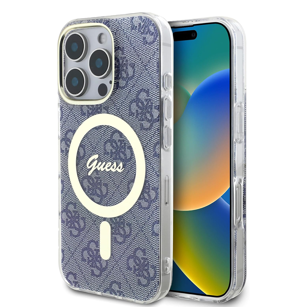 Guess IML 4G MagSafe kryt na iPhone 16 Pro Max (GUHMP16XH4STB) - modrý KF2340518