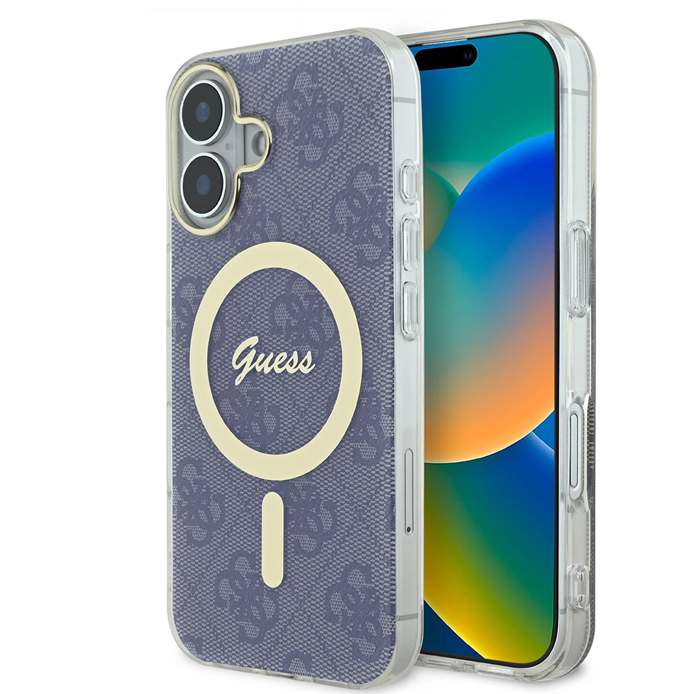 Guess IML 4G MagSafe kryt na iPhone 16 (GUHMP16SH4STB) - modrý KF2340512