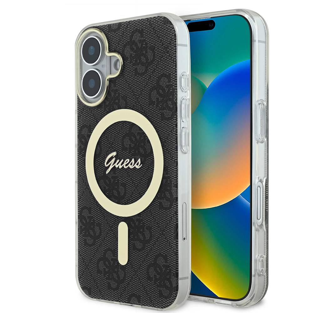 Guess IML 4G MagSafe kryt na iPhone 16 (GUHMP16SH4STK) - čierny KF2340510