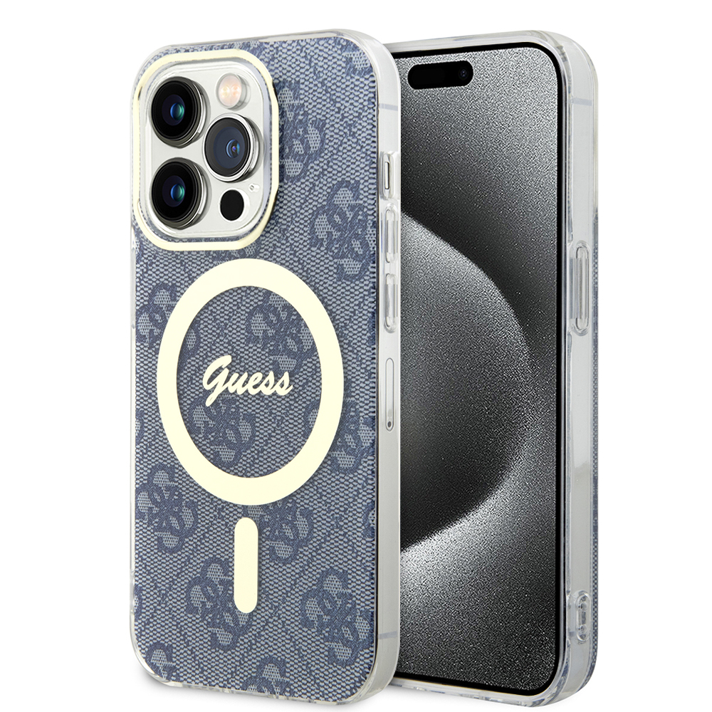 Guess IML 4G MagSafe kryt na iPhone 15 Pro Max (GUHMP15XH4STB) - modrý KF2340509