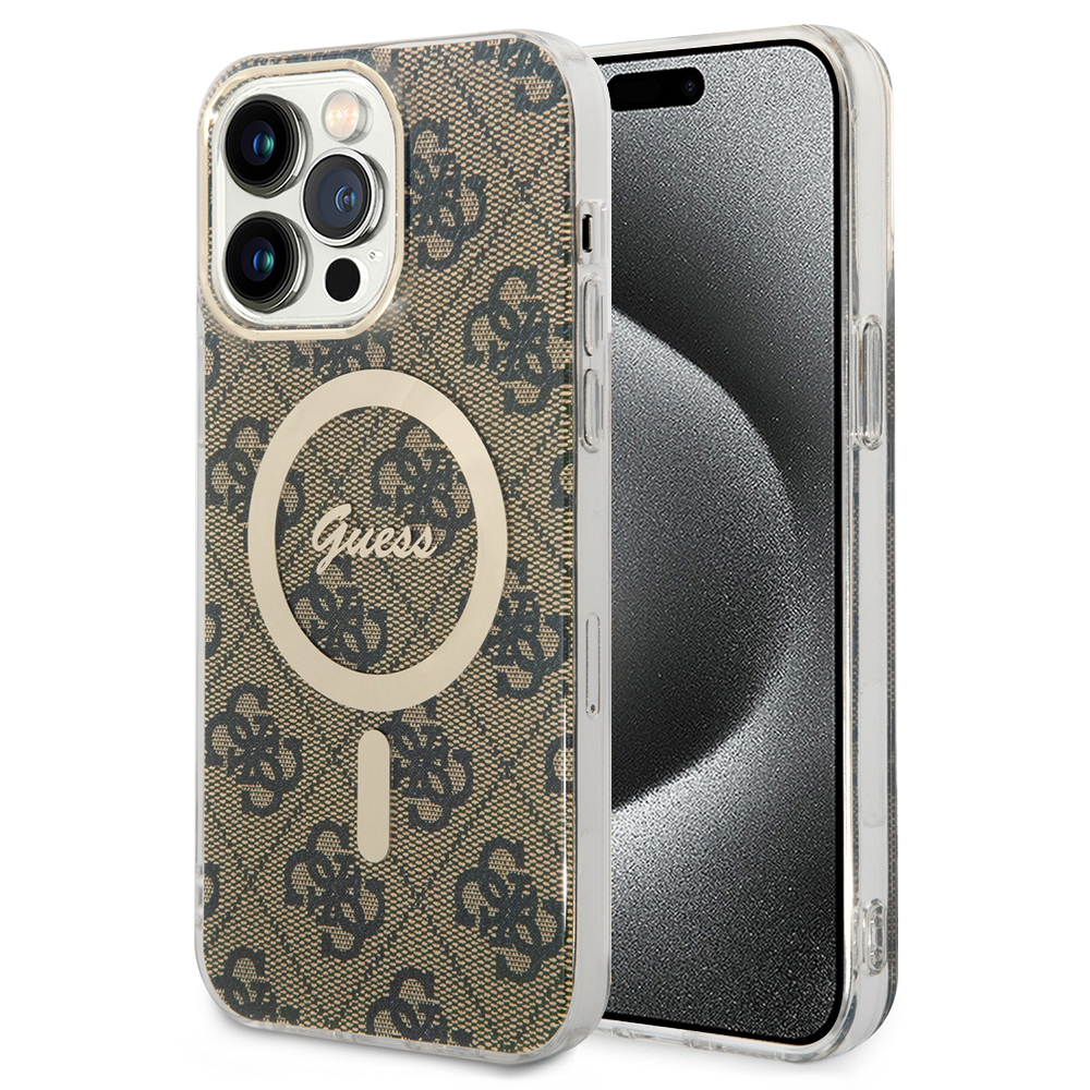 Guess IML 4G MagSafe kryt na iPhone 15 Pro Max (GUHMP15XH4STW) - hnedý KF2340508