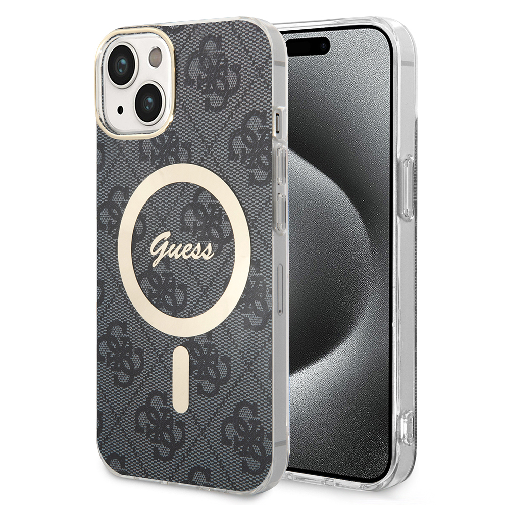 Guess IML 4G MagSafe kryt na iPhone 15 (GUHMP15SH4STK) - čierny KF2340502