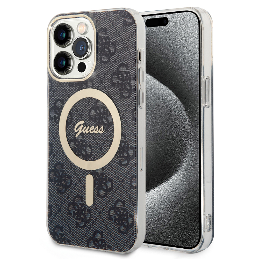 Guess IML 4G MagSafe kryt na iPhone 15 Pro (GUHMP15LH4STK) - čierny KF2340496