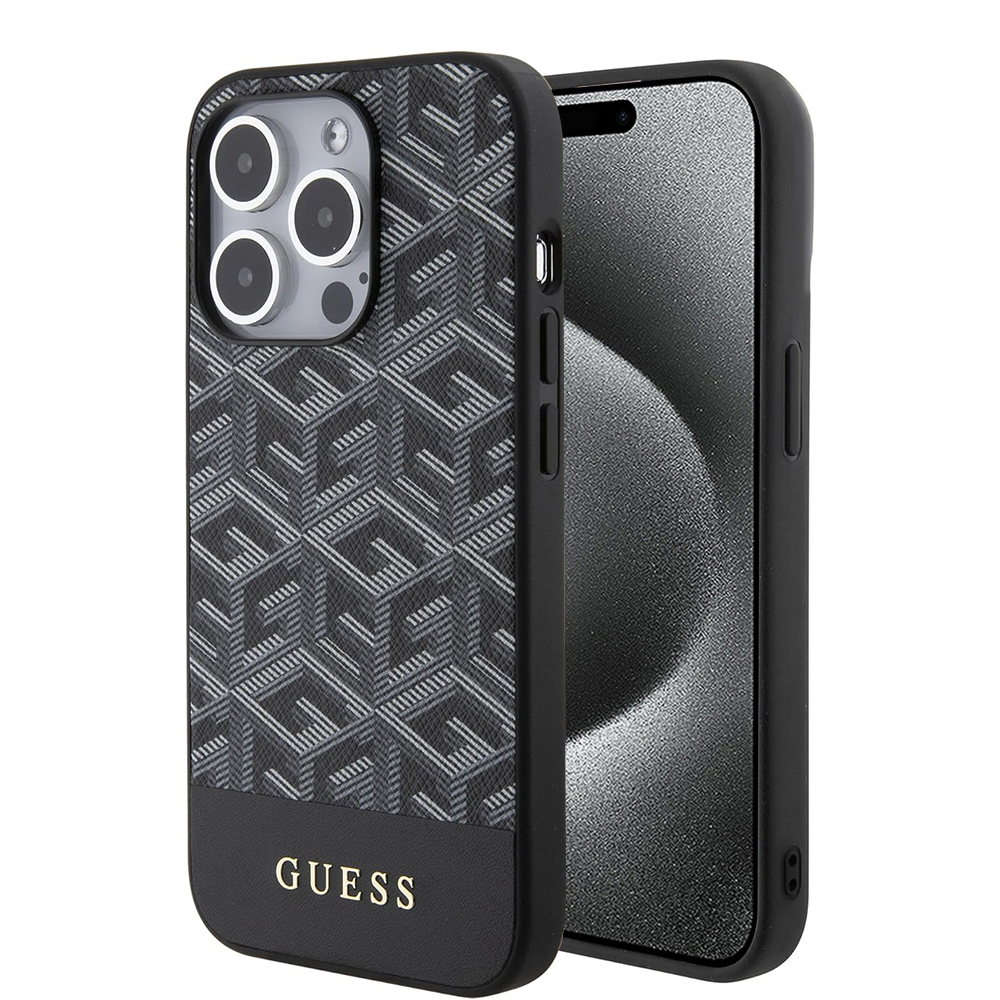 Guess GCube Stripes MagSafe kryt na iPhone 15 Pro Max (GUHMP15XHGCFSEK) - čierny KF2340473