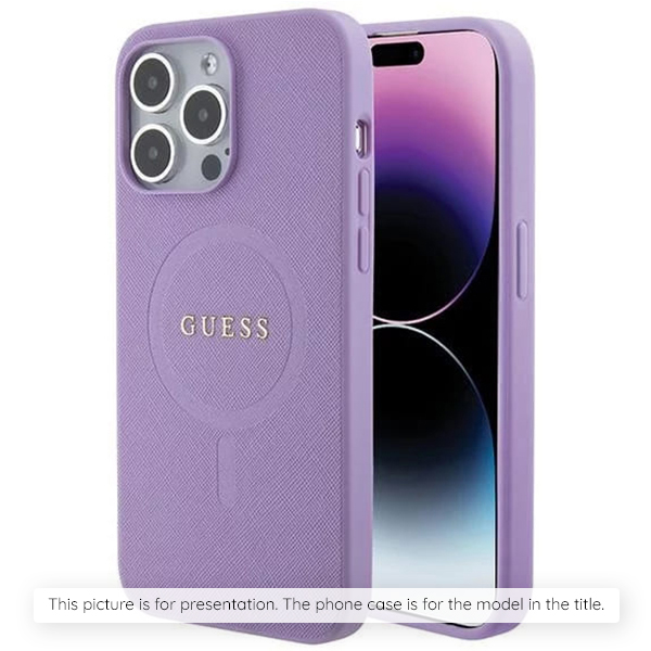 Guess Saffiano MagSafe kryt na iPhone 16 (GUHMP16SPSAHMCU) - fialový KF2340326