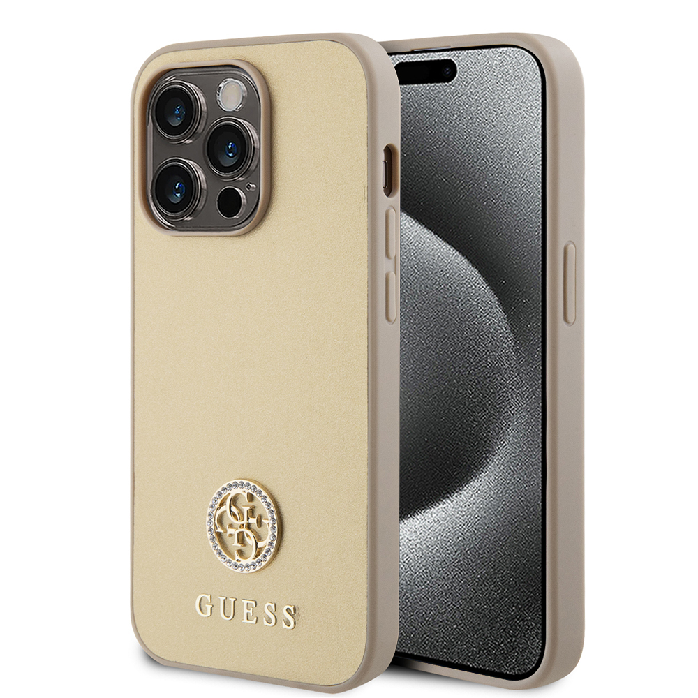 Guess Strass Metal Logo kryt na iPhone 15 Pro Max (GUHCP15XPS4DGPD) - zlatý KF2340170
