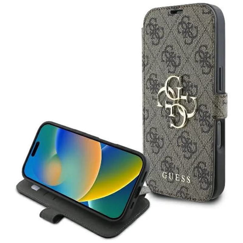 Guess knižkové puzdro Book 4G na iPhone 16 Pro Max (GUBKP16X4GMGBR) - hnedé KF2339688