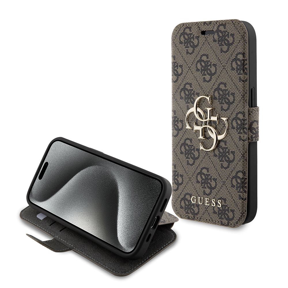 Guess knižkové puzdro Book 4G na iPhone 15 Pro Max (GUBKP15X4GMGBR) - hnedé KF2339674