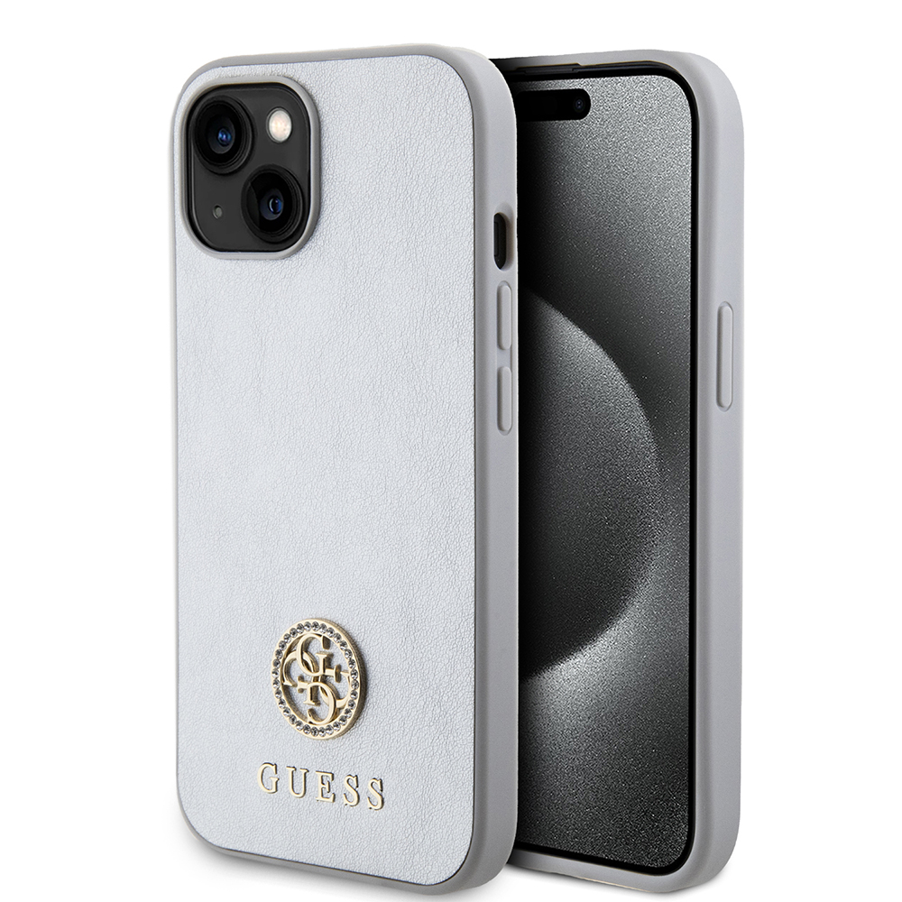 Guess Strass Metal Logo kryt na iPhone 15 (GUHCP15SPS4DGPS) - strieborný KF2340166