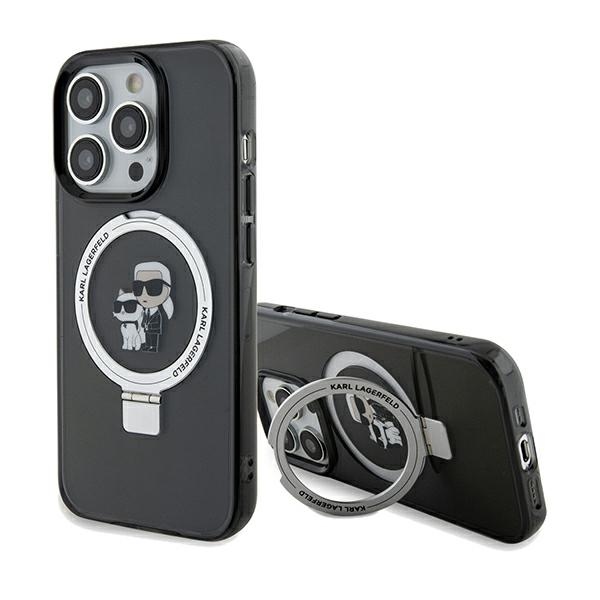 Karl Lagerfeld pevný kryt s prsteňom a MagSafe na iPhone 14 Pro Max (KLHMP14XHMRSKCK) - Karl&Choupette KF2340882