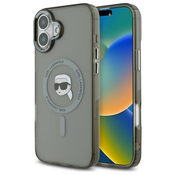 Karl Lagerfeld IML MagSafe kryt na iPhone 16 Plus (KLHMP16MHLSKIK) - Karl hlava KF2340815