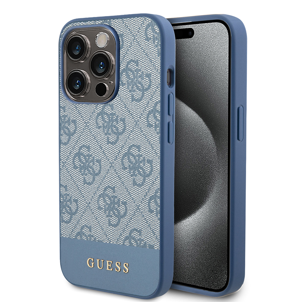 Guess pevný kryt 4G Stripe Collection na iPhone 15 Pro Max (GUHCP15XG4GLBL) - modrý KF2340018