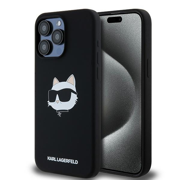 Karl Lagerfeld silikónový kryt s MagSafe na iPhone 15 Pro (KLHMP15LSCHPPLK) - Choupette hlava KF2340784