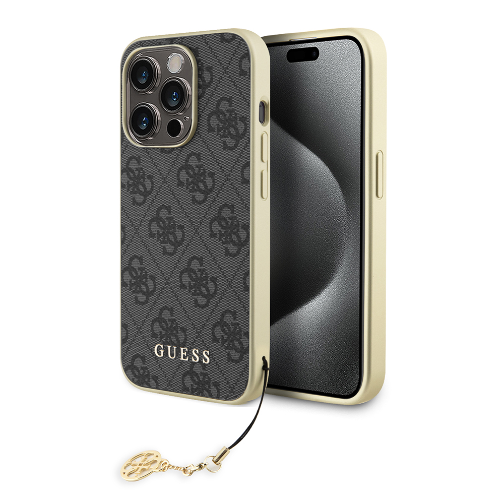 Guess pevný kryt 4G Charms Collection na iPhone 15 Pro Max (GUHCP15XGF4GGR) - sivý KF2340037