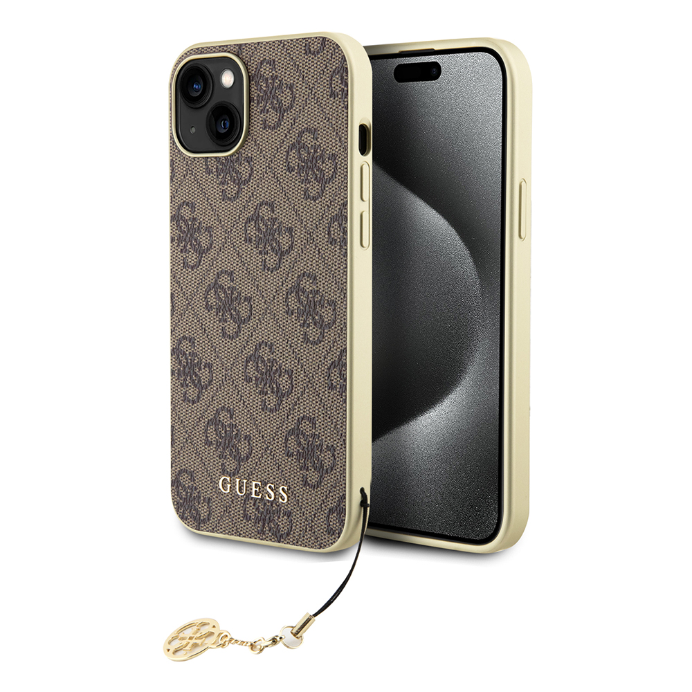Guess pevný kryt 4G Charms Collection na iPhone 15 Plus (GUHCP15MGF4GBR) - hnedý KF2340027