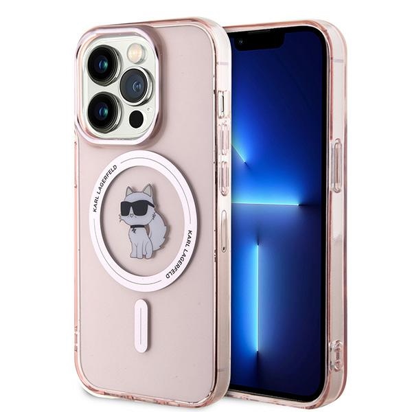 Karl Lagerfeld IML MagSafe kryt na iPhone 14 Pro (KLHMP14LHFCCNOP) - ružová Choupette KF2340721