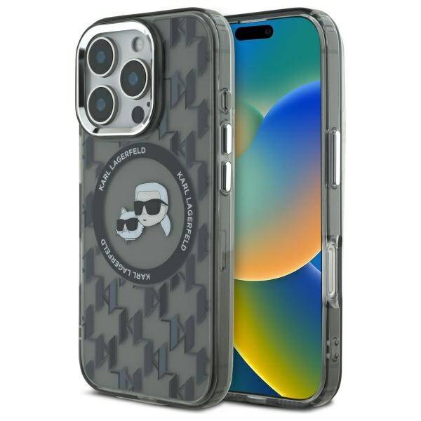 Karl Lagerfeld IML MagSafe kryt na iPhone 16 Pro Max (KLHMP16XHMCKMHK) - Monogram Karl&Choupette hlava KF2340836