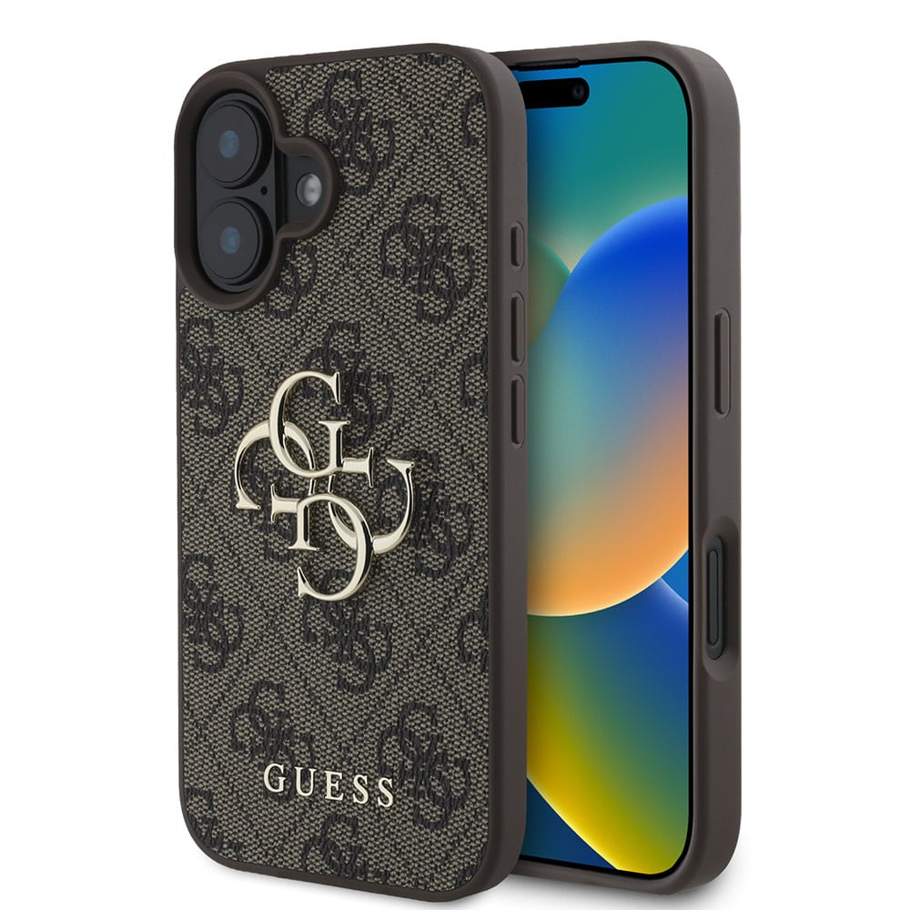 Guess pevný kryt 4G s veľkým logom na iPhone 16 (GUHCP16S4GMGBR) - hnedý KF2339953