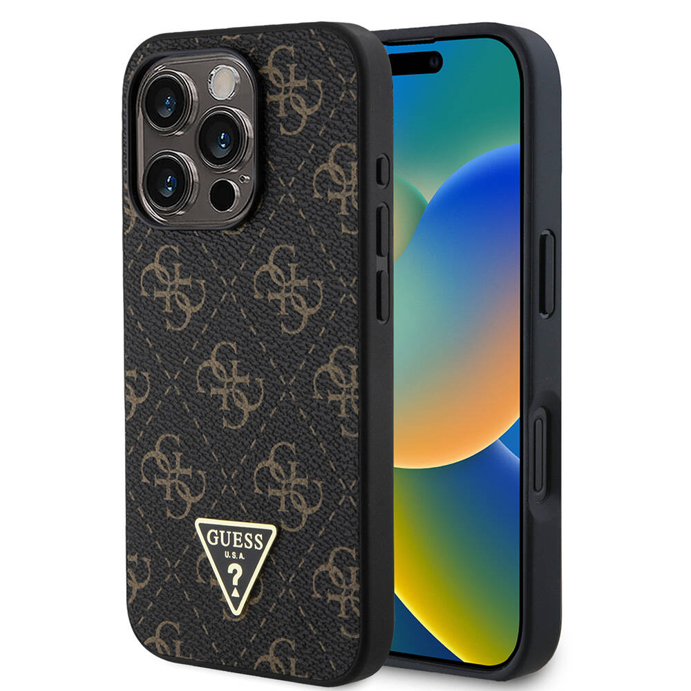 Guess pevný kryt 4G Triangle Metal Logo na iPhone 16 Pro Max (GUHCP16XPG4GPK) - čierny KF2340121